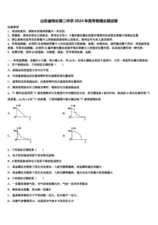 山东省桓台第二中学2024年高考物理必刷试卷含解析.doc