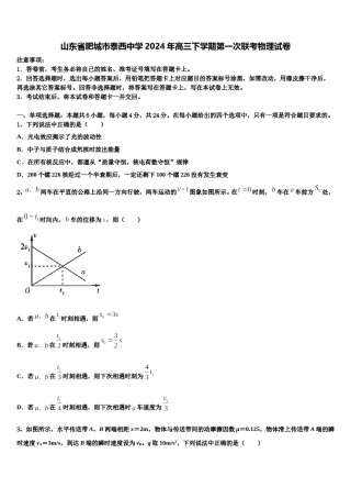 山东省肥城市泰西中学2024年高三下学期第一次联考物理试卷含解析.doc