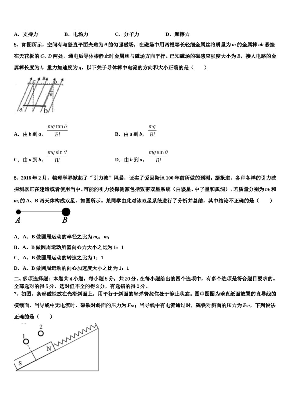 山东省莱阳市第一中学2023-2024学年高考临考冲刺物理试卷含解析.doc_第2页