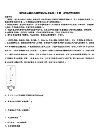 山西省运城市芮城中学2024年高三下第一次测试物理试题含解析.doc