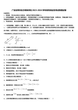 广东东莞市东方明珠学校2023-2024学年高考适应性考试物理试卷含解析.doc