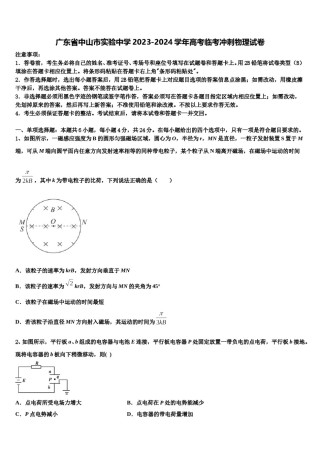 广东省中山市实验中学2023-2024学年高考临考冲刺物理试卷含解析.doc