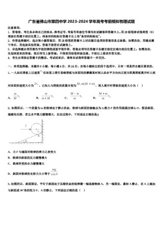 广东省佛山市第四中学2023-2024学年高考考前模拟物理试题含解析.doc