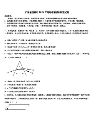 广东省信宜市2024年高考考前模拟物理试题含解析.doc