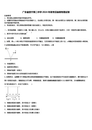广东省普宁第二中学2024年高考压轴卷物理试卷含解析.doc