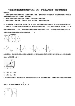 广东省深圳市四校发展联盟体2023-2024学年高三六校第一次联考物理试卷含解析.doc