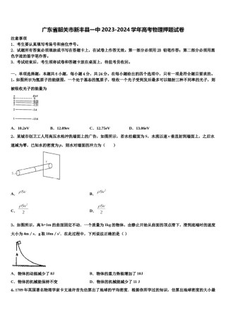 广东省韶关市新丰县一中2023-2024学年高考物理押题试卷含解析.doc
