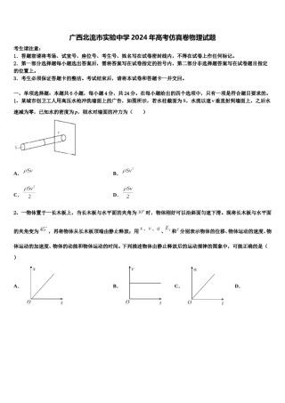 广西北流市实验中学2024年高考仿真卷物理试题含解析.doc