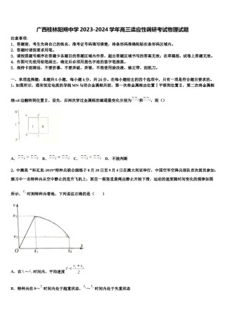 广西桂林阳朔中学2023-2024学年高三适应性调研考试物理试题含解析.doc