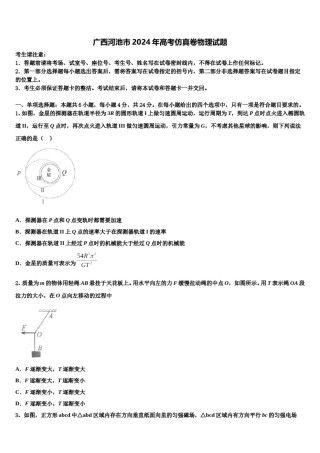 广西河池市2024年高考仿真卷物理试题含解析.doc