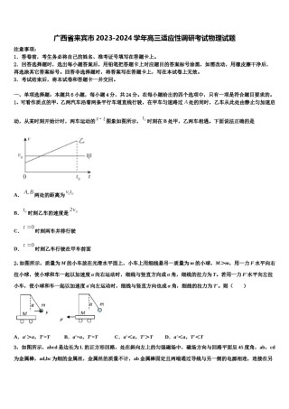 广西省来宾市2023-2024学年高三适应性调研考试物理试题含解析.doc
