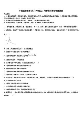 广西省贵港市2024年高三3月份模拟考试物理试题含解析.doc