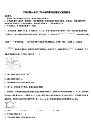 忻州市第一中学2024年高考适应性考试物理试卷含解析.doc