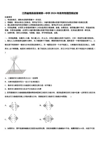 江西省南昌县莲塘第一中学2024年高考物理四模试卷含解析.doc