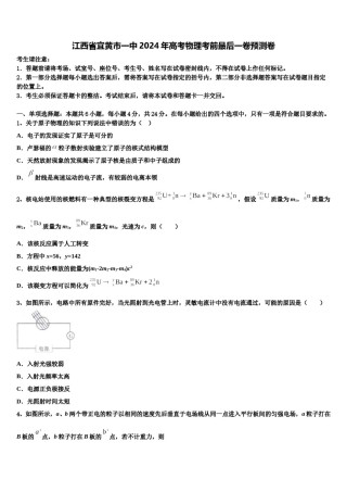 江西省宜黄市一中2024年高考物理考前最后一卷预测卷含解析.doc