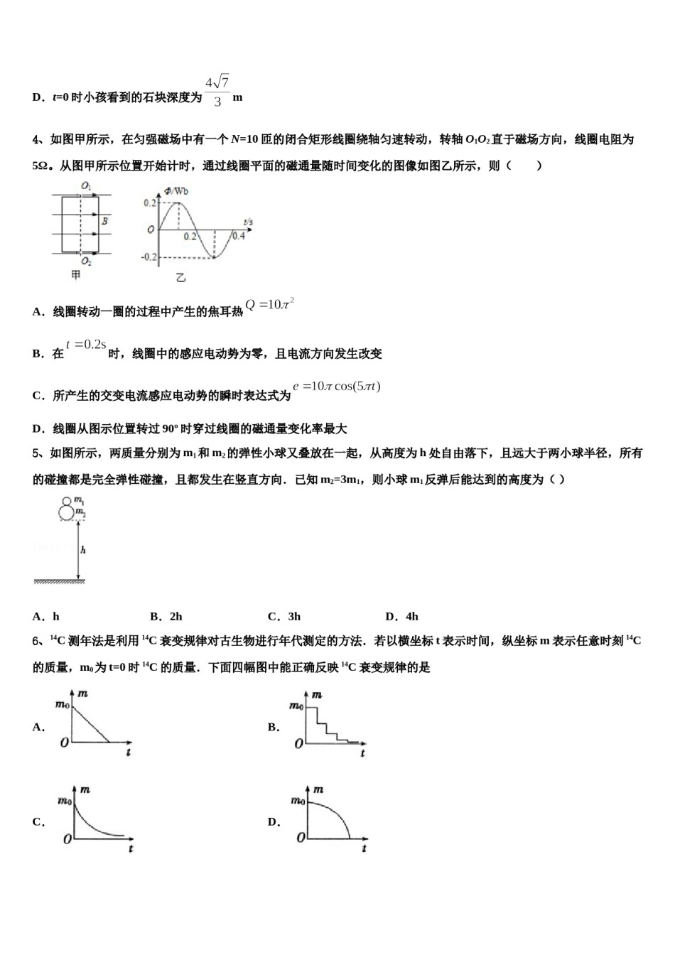 河北省新2023-2024学年高考物理考前最后一卷预测卷含解析.doc_第2页