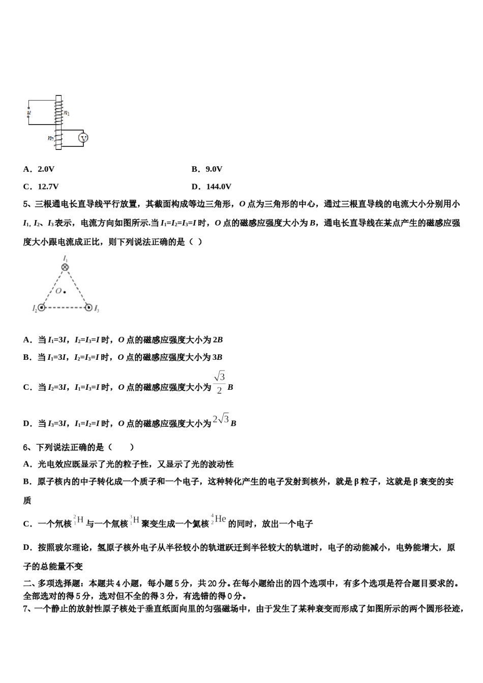 河北省衡水市桃城区武邑中学2024年高三下学期联考物理试题含解析.doc_第3页