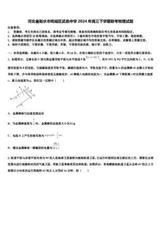 河北省衡水市桃城区武邑中学2024年高三下学期联考物理试题含解析.doc