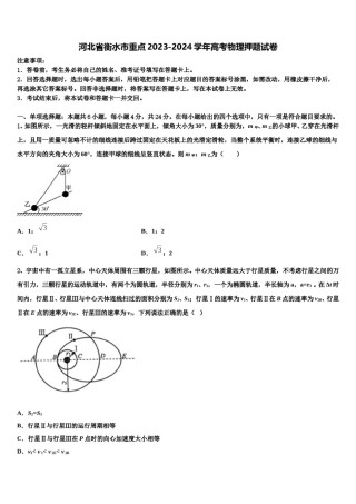 河北省衡水市重点2023-2024学年高考物理押题试卷含解析.doc