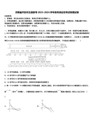 河南省开封市五县联考2023-2024学年高考适应性考试物理试卷含解析.doc