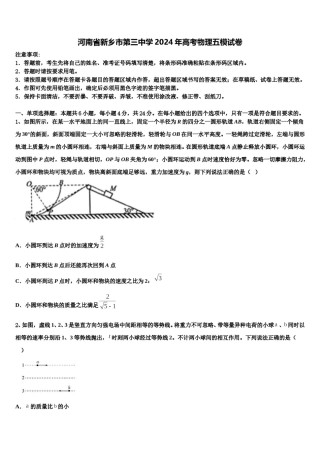 河南省新乡市第三中学2024年高考物理五模试卷含解析.doc