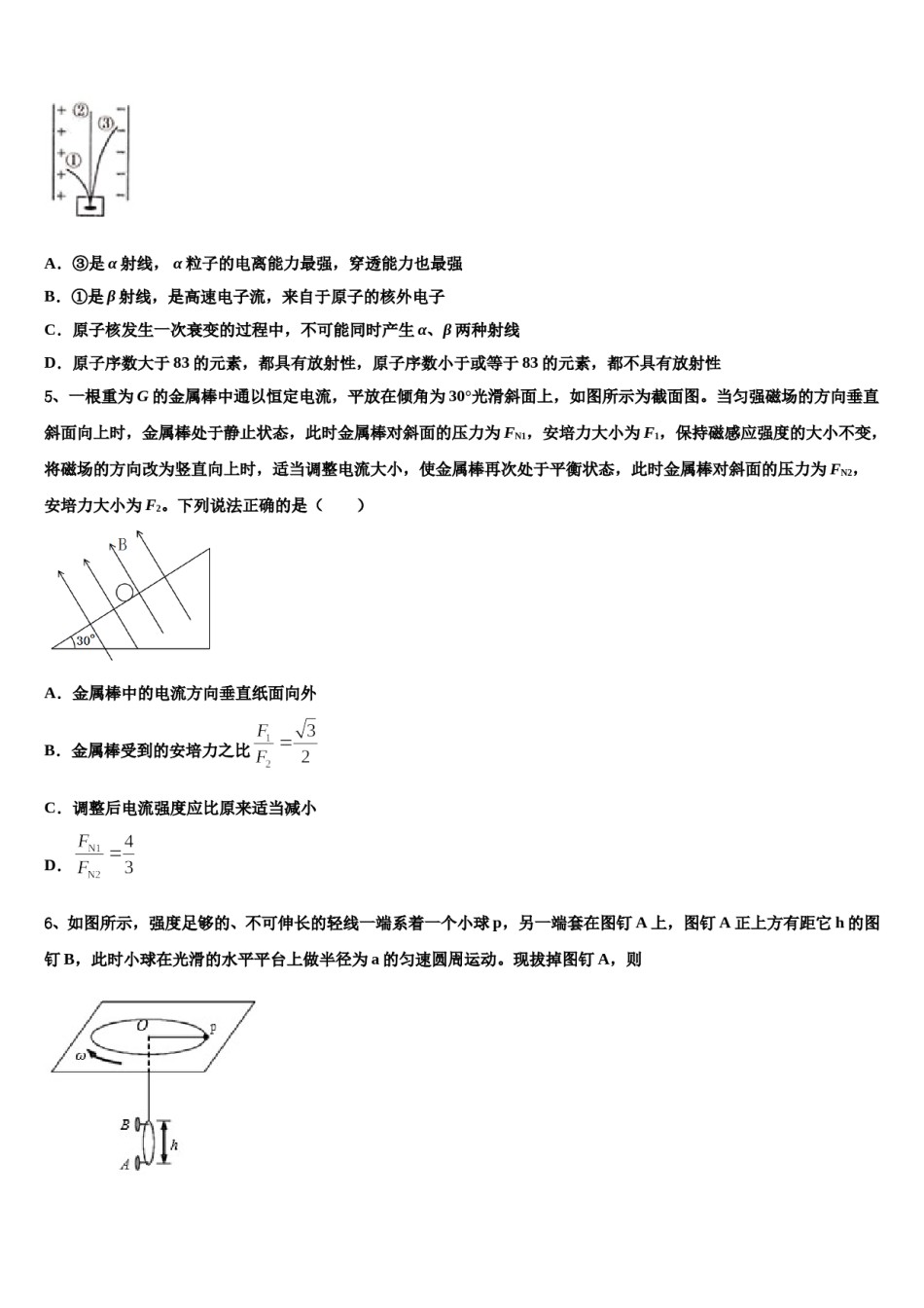 河南省项城市第三高级中学2023-2024学年高三压轴卷物理试卷含解析.doc_第2页