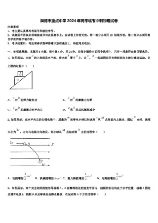 淄博市重点中学2024年高考临考冲刺物理试卷含解析.doc