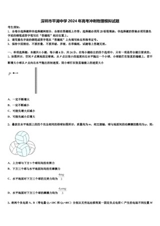 深圳市平湖中学2024年高考冲刺物理模拟试题含解析.doc