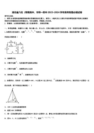 湖北省八校（鄂南高中、华师一附中2023-2024学年高考物理必刷试卷含解析.doc