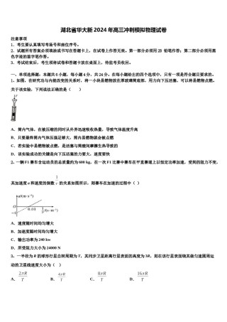 湖北省华大新2024年高三冲刺模拟物理试卷含解析.doc