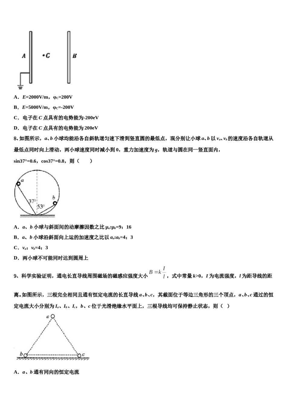 湖北省武汉市新洲三中2023-2024学年高考物理五模试卷含解析.doc_第3页