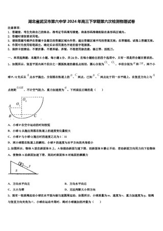 湖北省武汉市第六中学2024年高三下学期第六次检测物理试卷含解析.doc