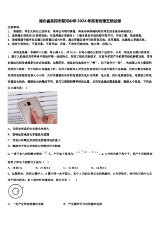 湖北省黄冈市蔡河中学2024年高考物理五模试卷含解析.doc