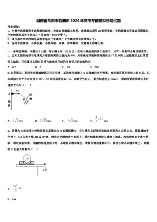湖南省岳阳市临湘市2024年高考考前模拟物理试题含解析.doc