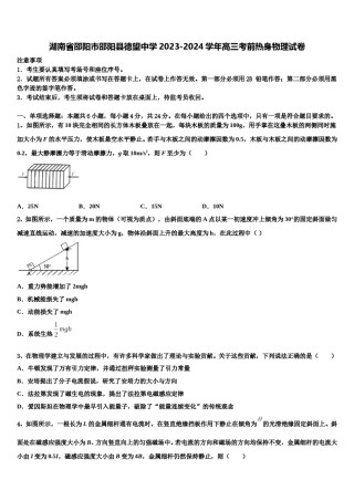 湖南省邵阳市邵阳县德望中学2023-2024学年高三考前热身物理试卷含解析.doc