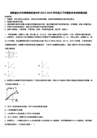湖南省长沙市周南梅溪湖中学2023-2024学年高三下学期联合考试物理试题含解析.doc