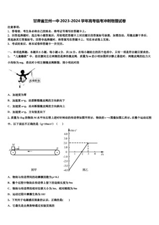 甘肃省兰州一中2023-2024学年高考临考冲刺物理试卷含解析.doc