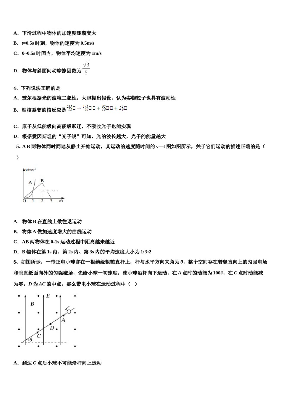 福建省厦门湖滨中学2024年高考仿真卷物理试卷含解析.doc_第2页