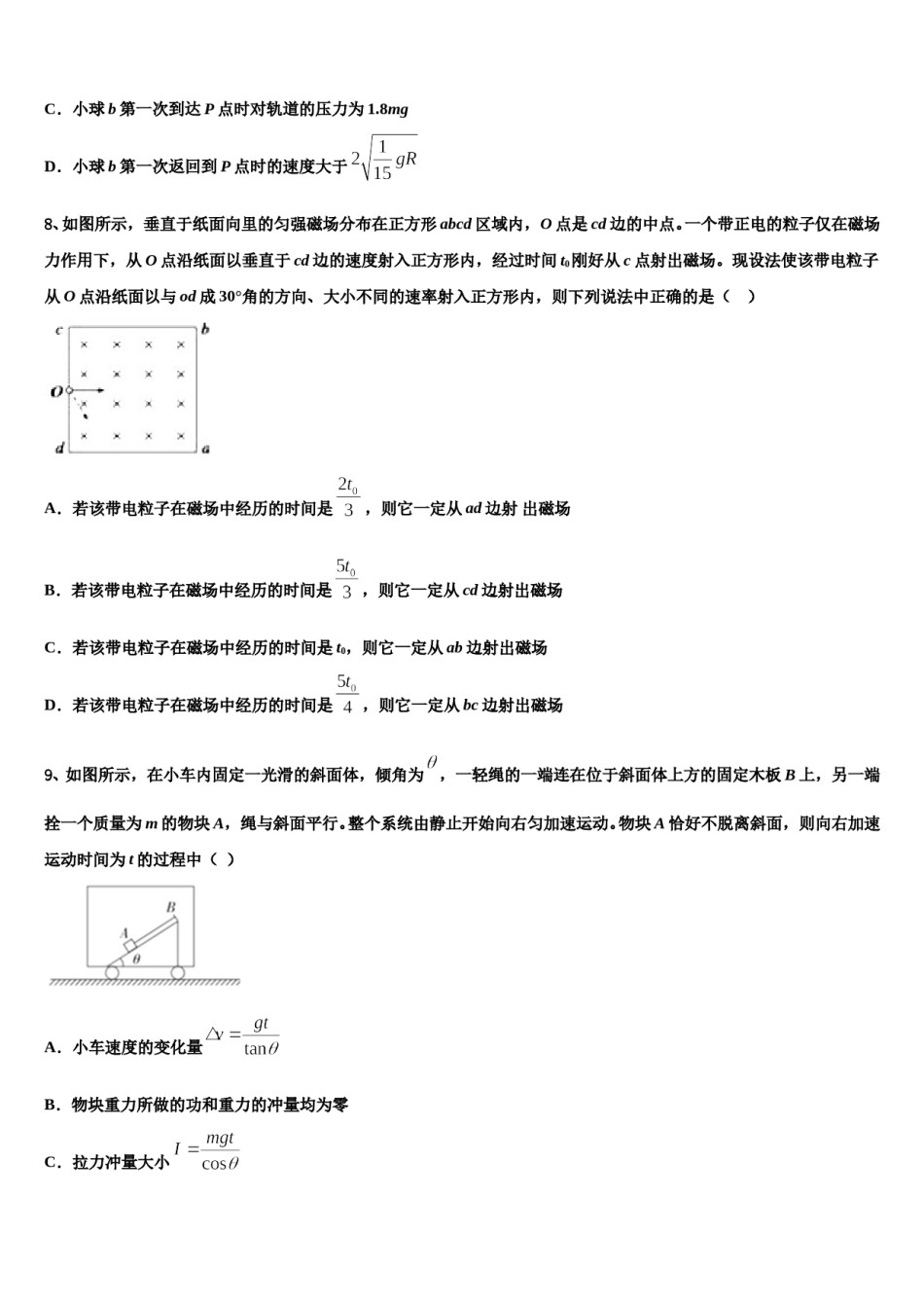 福建省晋江市养正中学2024年高三第一次调研测试物理试卷含解析.doc_第3页