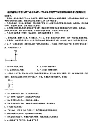 福建省漳州市东山第二中学2023-2024学年高三下学期第五次调研考试物理试题含解析.doc