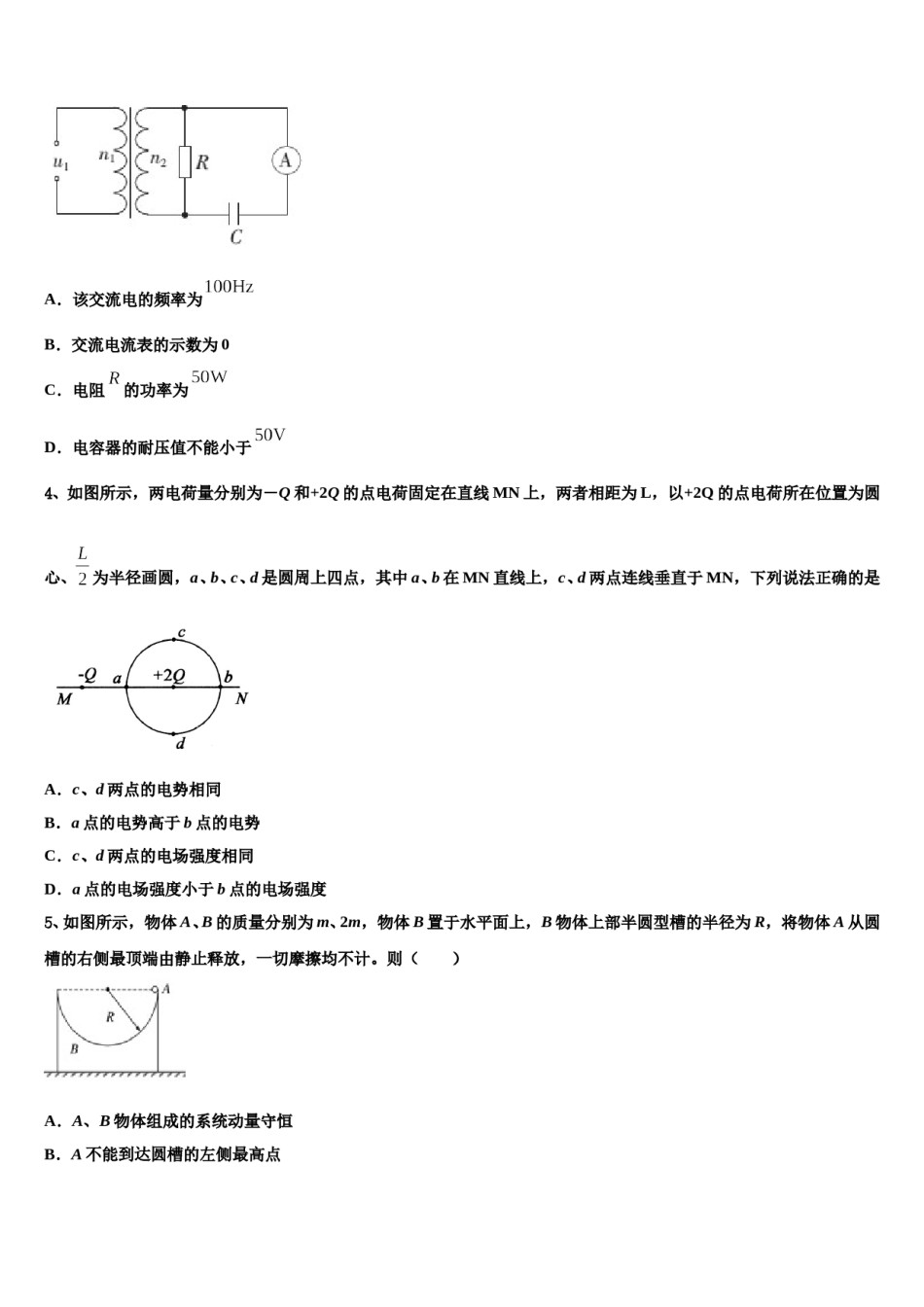 苏州新区一中2023-2024学年高考物理押题试卷含解析.doc_第2页