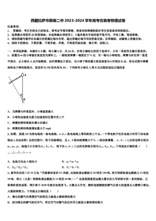 西藏拉萨市那曲二中2023-2024学年高考仿真卷物理试卷含解析.doc