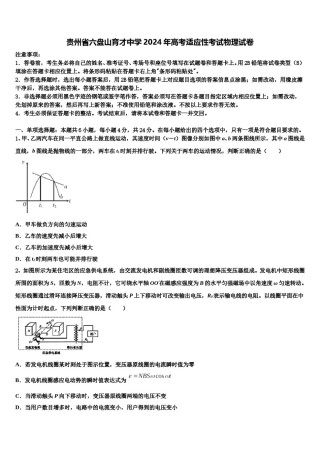 贵州省六盘山育才中学2024年高考适应性考试物理试卷含解析.doc