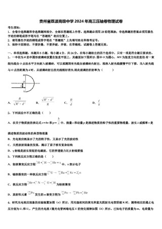 贵州省荔波高级中学2024年高三压轴卷物理试卷含解析.doc