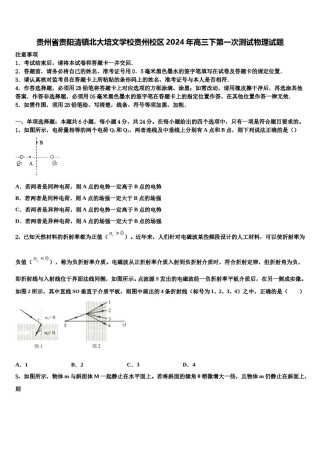 贵州省贵阳清镇北大培文学校贵州校区2024年高三下第一次测试物理试题含解析.doc