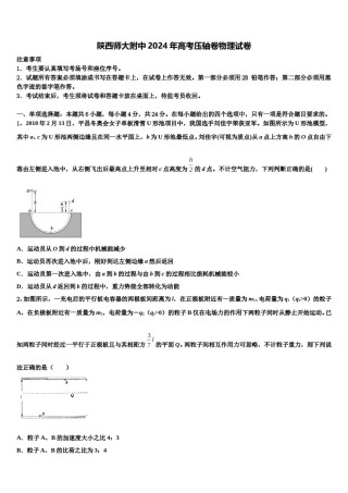 陕西师大附中2024年高考压轴卷物理试卷含解析.doc