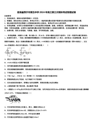 青海省西宁市第五中学2024年高三第三次模拟考试物理试卷含解析.doc