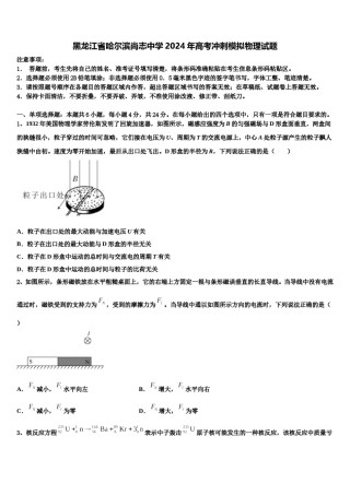 黑龙江省哈尔滨尚志中学2024年高考冲刺模拟物理试题含解析.doc