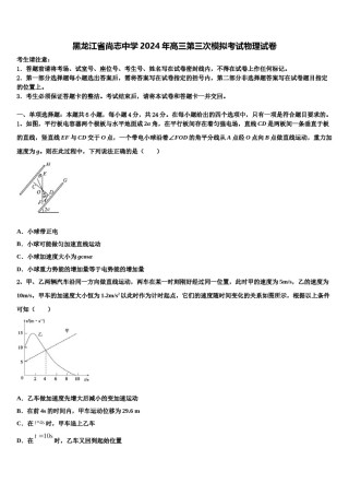 黑龙江省尚志中学2024年高三第三次模拟考试物理试卷含解析.doc