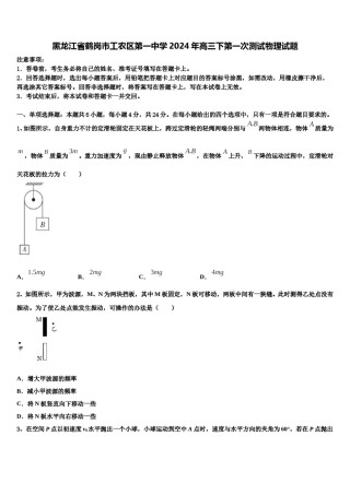 黑龙江省鹤岗市工农区第一中学2024年高三下第一次测试物理试题含解析.doc